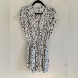 Rails Karla White Mocha Leopard Print Dress Women’s Size S Mini Cap Sleeve